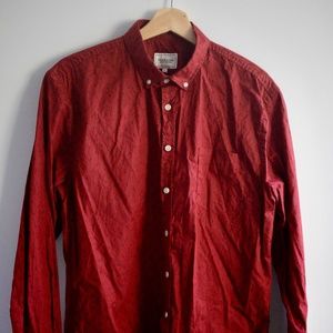 Frank & Oak tree pattern red cotton shirt - L